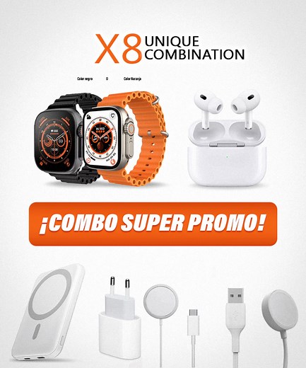 ⌚💥 SMARTWATCH X8 – EL MEJOR KIT DEL 2025 📦 Incluye: ✅ Smartwatch X8 Ultra ✅ Audífonos Bluetooth ✅ Correa extra ✅ Cable de carga ✅ Caja Premium 🎁 ✨ Características del Smartwatch: • Full Touch HD • Llamadas Notificaciones • Ritmo cardíaco, presión, oxígeno y sueño • 120 deportes • Control música y cámara • Batería de larga duración 🚚 ENVÍO GRATIS A TODO EL PERÚ 💳 Pago contra entrega | Innova Smart