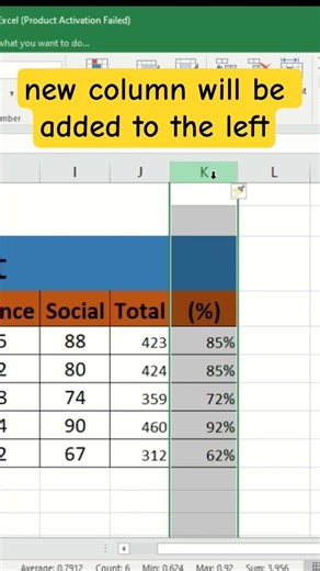 Add column in 2 seconds🔥 #excel #excelshorts #exceltips