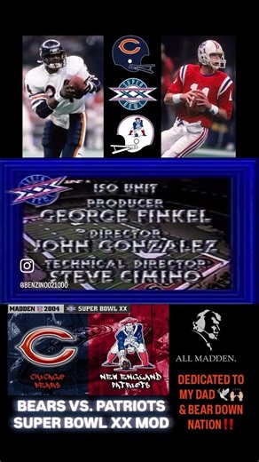 Madden NFL 2004 Mod - 1985 Chicago Bears vs. 1985 New England Patriots | Super Bowl XX