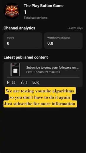 Gain more followers by subscribing @theplaybuttongame