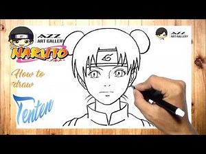 How to draw Tenten step by step │ Naruto
