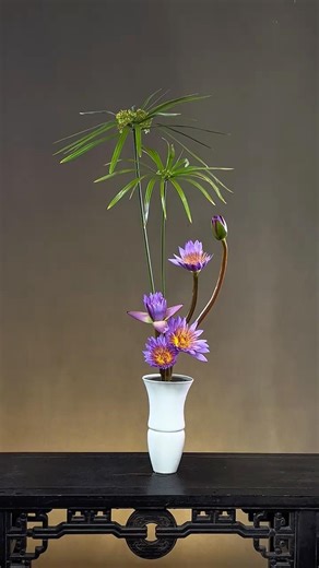 Purple lotus flower arrangement #asmr #flowers