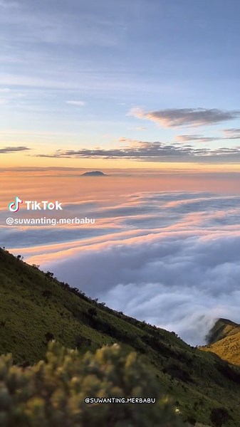 Beautiful Sunrise View from Mount Merbabu