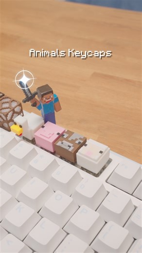 Keycaps… but Minecraft Animals?! 🐽🐮🐑 #minecraft