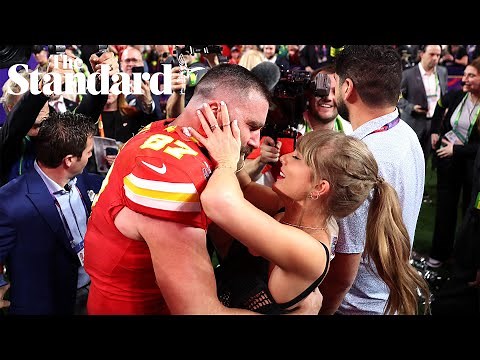 Taylor Swift kisses Travis Kelce amid wild celebrations after Kansas City Chiefs win Super Bowl