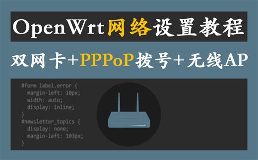 OpenWrt 网络设置教程，双网卡+PPPoE 拨号+无线AP