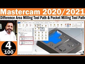 Mastercam 2021 tutorials| Difference Area milling tool path & Pocket Milling tool path in maasertcam