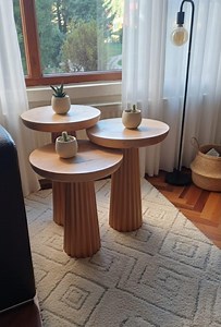 Handmade Beech Wood Nesting Coffee Table Set - 3 Piece - Etsy Canada