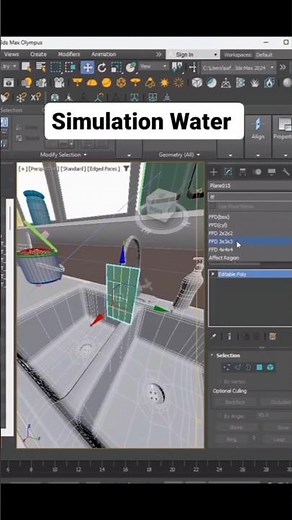 How to do Simulation Water with 3dsmax? 💦 #3dsmax #simulation #tipsandtricks #3danimation