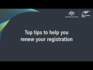 Top tips for renewing your registration