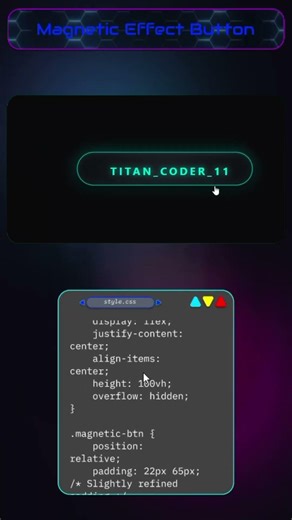 Magnetic Effect Button #html #coding #magnetic #effect #button