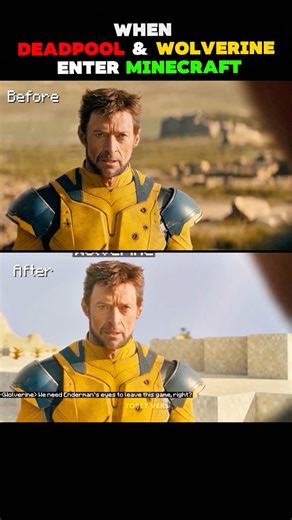 When Deadpool and Wolverine Enter Minecraft 🏜️ #minecraft #deadpool #shorts