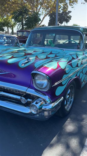 82 reactions | Old school cool.  ​#classicchevy #vintagetruck #flames #57chevy #1957chevy #chevytruck #chevrolet #classiccars #hotrod #custompaint | Car Museum | Facebook