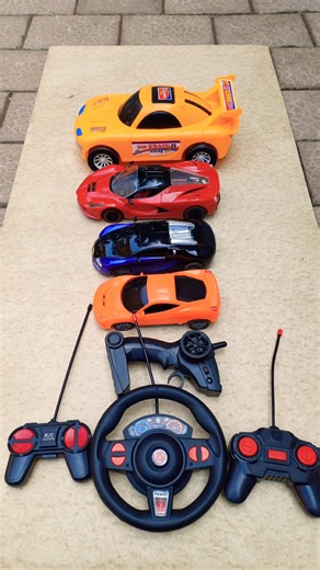1 Orange Lamborghini Remote Control Car 1 Bugatti RC car 1 Ferrari Remote car 1 plastic RC car