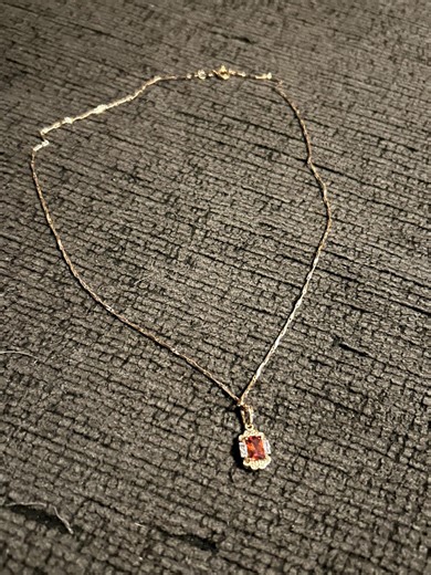 Red Ruby Charm Necklace - Etsy