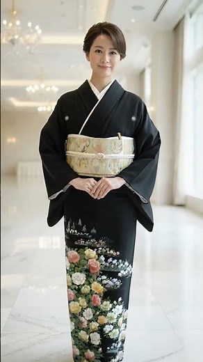 結婚式で絶対見たい！薔薇と刺繍の素晴らしいレンタル黒留袖 #Shorts #着物 #レンタル着物 #着物レンタル東京 #黒留袖 #留袖ネットレンタル #結婚式 #母親着物