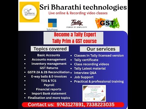 Tally Prime and GST Course |Tally training Online |Tally online classes| Tally prime online classes