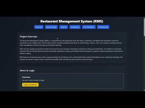 Restaurant Management System - Freelance Project