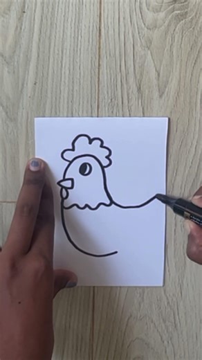 Easy way to draw a chicken 🐔 #easydrawing #letsdraw