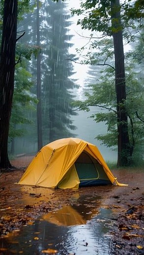 Setting Up a Tarp Shelter in the Rain | Solo Camping Survival #camping #solocamping #survivalskills