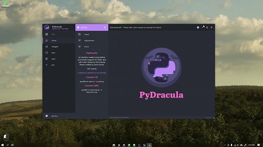 Python GUI教程- PyDracula - 界面美化模板 - PySide_PyQt_Qt Designer_Freeze