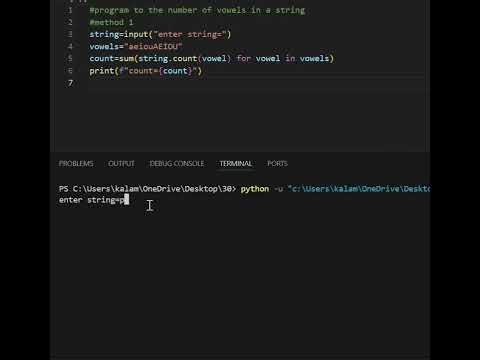 Python program to count the number of vowels in a given string in two methods 🐍