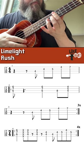 Rush - Limelight: 7 second #ukulele lesson. #ukuleletabs #ukulelecover #Rush
