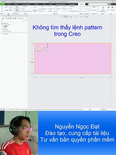 Lệnh Pattern trong phần mềm Creo #creo #thietke3d #solidworks #inventor #thietkecokhi