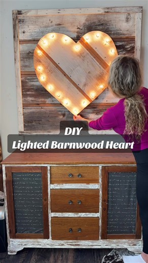 DIY Lighted Barnwood Heart for Cozy Home Decor