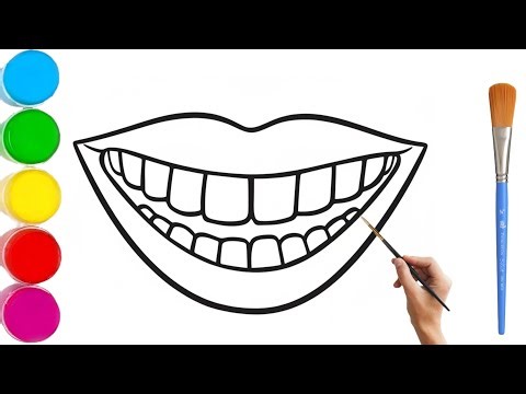 How To Draw A Cute Teeth Colourful For Kids & Toddlers