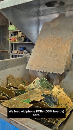 219K views · 1.9K reactions | In this video we demonstrate how GSM board crushing machine works step-by-step. See how old mobile phone PCBs (GSM boards) are fed, crushed, and prepared for downstream separation and recycling. #GSMCrusher #PCBRecycling #PhoneRecycling #ScrapMachine #Ewaste #GSMBoards #PCBCrusher #RecyclingUAE #ScrapYard #MetalRecovery #ElectronicsRecycling #ShredderDemo #IndustrialMachinery #scrapbuyeruae #usa #uk #230k | Scrap Buyer UAE | Facebook
