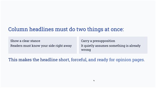 🔺WRITING COLUMN HEADLINES: ⚠️TO WATCH THE WHOLE LECTURE, SUBSCRIBE HERE: https://www.facebook.com/share/p/1EqVDuriLs/ | Joemar Lazaro Furigay