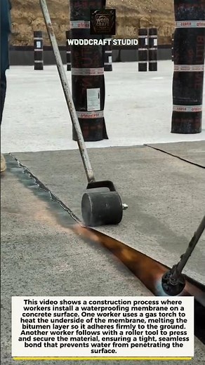 Torch-On Waterproofing Membrane Installation Process #construction #waterproofing #DIY
