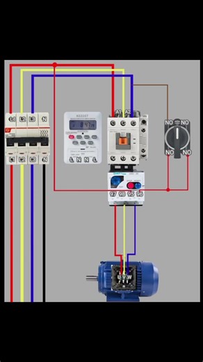 3 Phase Motor Timer Wiring Diagram | Contactor Overload Selector Switch |