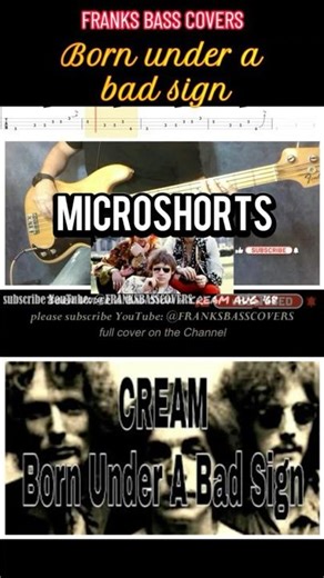 BORN UNDER A BAD SIGN - CREAM - FRANKS BASS COVERS #microshorts