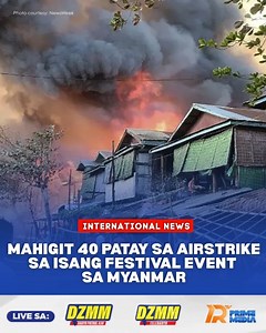 Kabilang ang ilang bata sa mahigit 40 na nasawi matapos bombahin ng Myanmar military ang isang pagtitipon para sa Thadingyut Full Moon Festival sa Chaung U township, Lunes ng gabi. Ayon sa mga nakaligtas at miyembro ng komite ng nasabing pagdiriwang, daan-daang tao ang nagtipon para sa kasiyahan at sabay na kilos-protesta laban sa junta nang bombahin ng militar bandang alas-7 ng gabi. #Myanmar #DZMMRadyoPatrol630 | DZMM Radyo Patrol 630