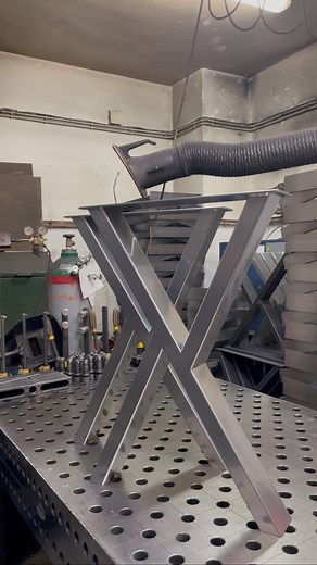 27K views · 123 reactions | Imagine a modern table? Now you can finally add metal X-shaped legs to it! Our legs are coated in silver powder paint, giving them an elegant and industrial look. No matter what size or color you need, we are ready to fully customize them to your preferences. Add metal X legs to your table today!  #metallegs #XTableLegs #moderntable #interiordesign #craftsmanship | Michal Zając | Facebook