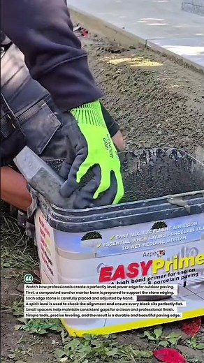 Perfect Paver Edge Leveling Technique #PaverInstallation #MasonryTools #Construction