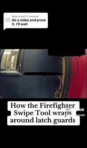 Replying to @aaci7 eventhough you dont seem to understand why a panic bar door doesnt need latch guards, if they did exist this is how it would wrap around them. This is the Firefighter Swipe Tool #firefighter #firefighters #firefighting #volunteerfirefighter #firstresponders #emslife #emt #edc #chief_mercer #police #policeofficer #policeoftiktok #firefightersoftiktok #locksmith