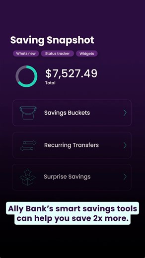 See how our smart savings tools can help you save twice as much. | Ally