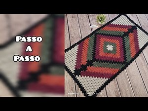 Tapete Retangular de crochê super fácil e rápido de fazer passo a passo