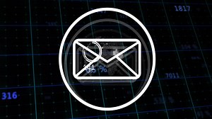 Email icon with percentage overlay on digital grid with animation background | Premium Stock Video Footage