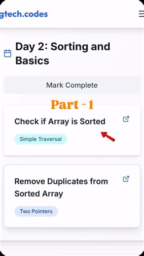 DSA in Telugu on Instagram: "Part 1: Understanding about rotation and rotated sorted array 💡 In this part, I’ve explained the concept clearly with the brute force approach 👊 We tried every possible rotation and checked if the array becomes sorted ✅ This helps in building a strong foundation before jumping into the optimal solution 🚀 👉 Part 2 coming up where we’ll solve this in a much smarter way with code 💻 So stay with us for the continuation! 🔥 #dsa #interview #leetcode #btech #disciplin