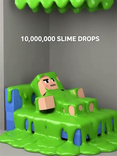 Minecraft Physics: 0 vs 1 Billion Slime Drops 💚