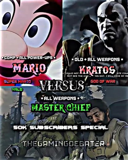 Mario vs Kratos vs Master Chief (50k Subscribers Special)