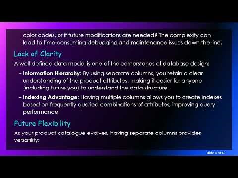 Understanding the SQL Approach: Storing Your Product Catalogue as Columns vs a Single Code Column