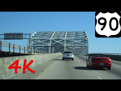 ⁴ᴷ Huey P. Long Bridge (New Orleans) south/westbound [4K VIDEO]