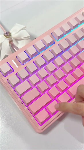 Aula F75 Gradient Pink Typing ASMR ⋆.ೃ࿔🌸*:･