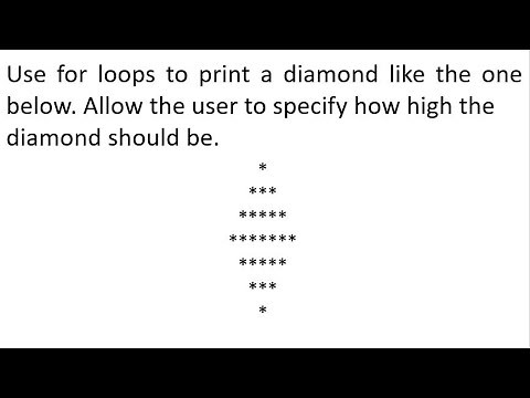 How to write a python program that print diamond at various height | Python for beginners