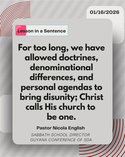 Sabbath School Lesson Discussion for Adventists | Lesson in a Sentence | Facebook